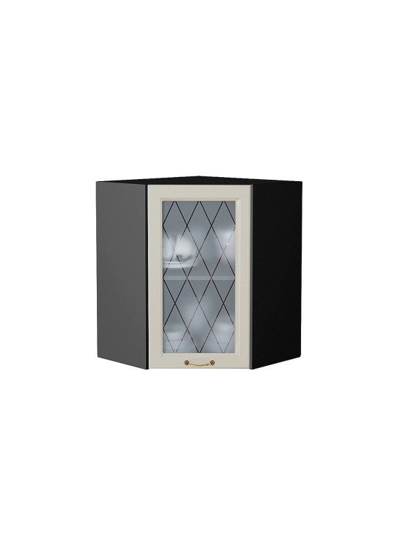 Шкаф верхний угловой остекленный Ницца