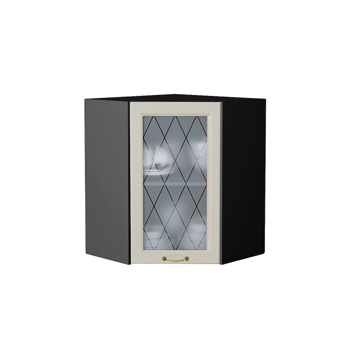 Шкаф верхний угловой остекленный Ницца