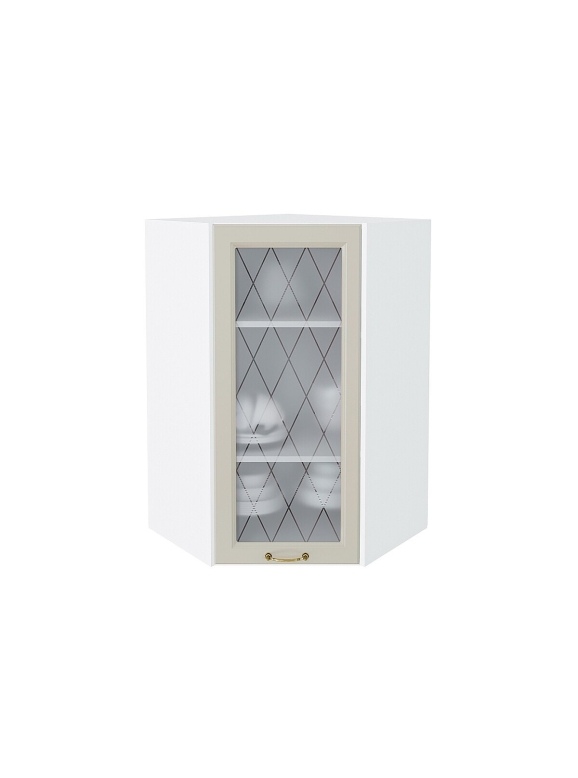 Шкаф верхний угловой остекленный Ницца