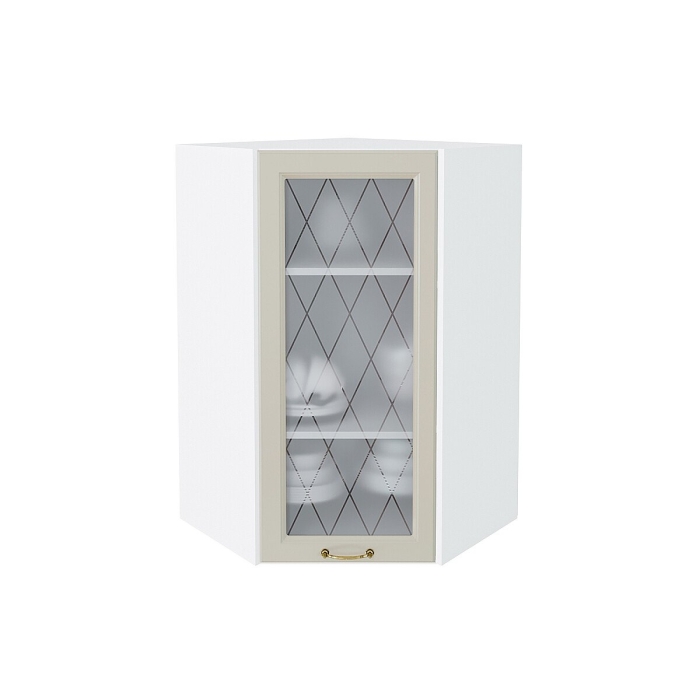 Шкаф верхний угловой остекленный Ницца