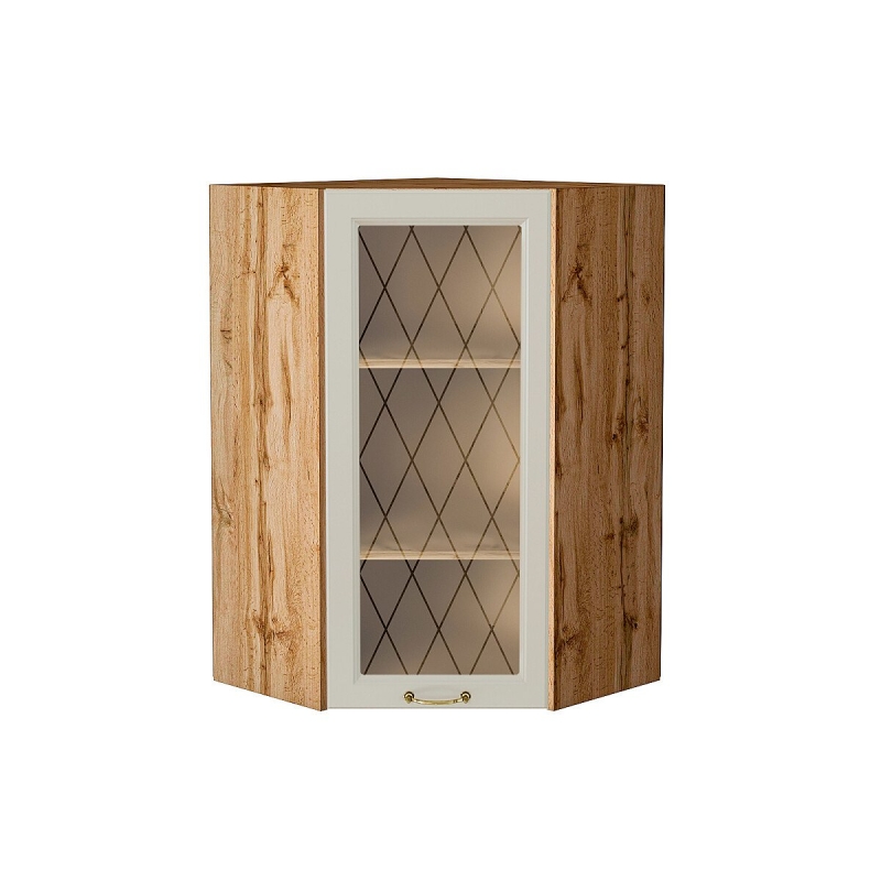 Шкаф верхний угловой остекленный Ницца