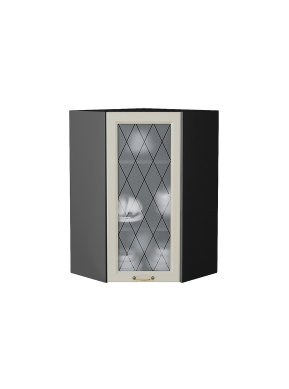 Шкаф верхний угловой остекленный Ницца