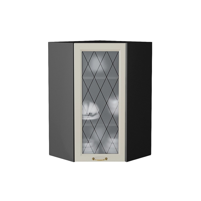 Шкаф верхний угловой остекленный Ницца