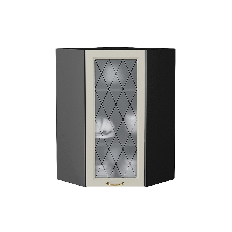 Шкаф верхний угловой остекленный Ницца