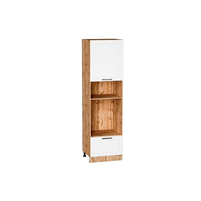 Шкаф пенал с 1-ой дверцей и ящиком под технику Глетчер