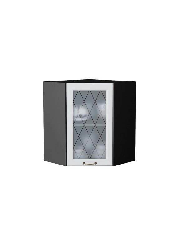 Шкаф верхний угловой остекленный Ницца