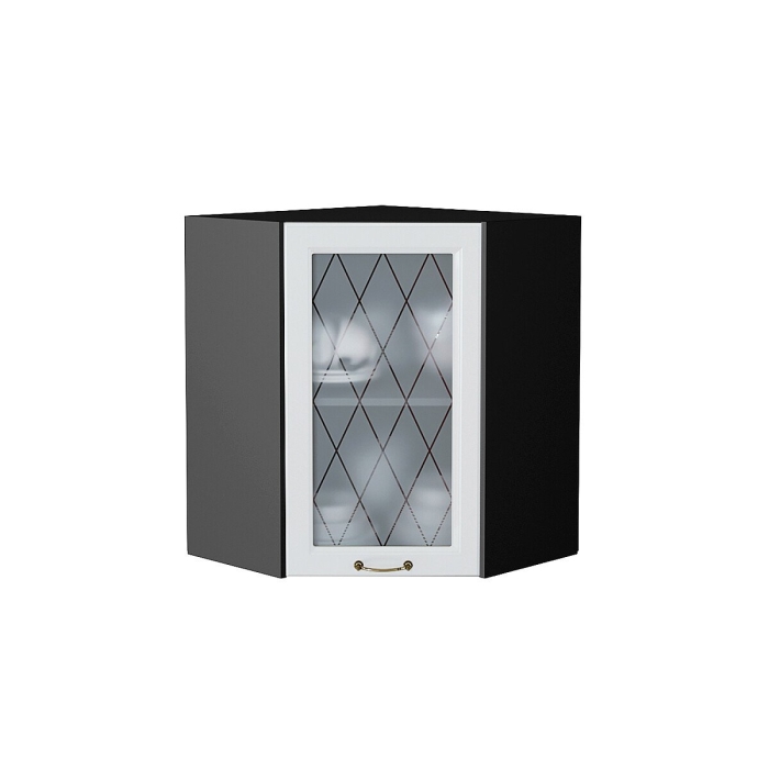 Шкаф верхний угловой остекленный Ницца