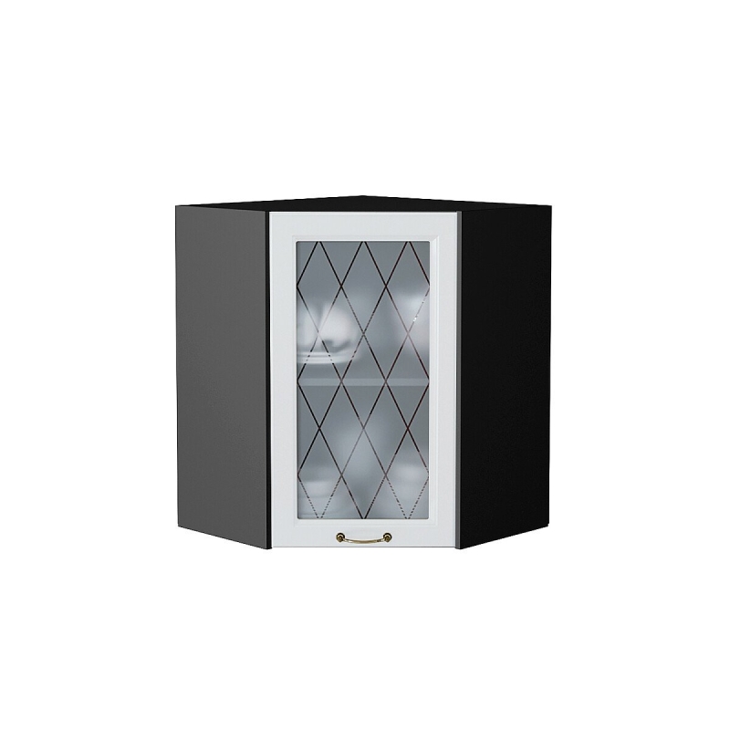 Шкаф верхний угловой остекленный Ницца