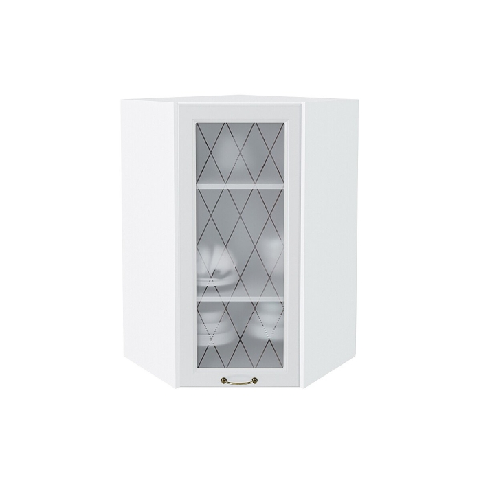 Шкаф верхний угловой остекленный Ницца