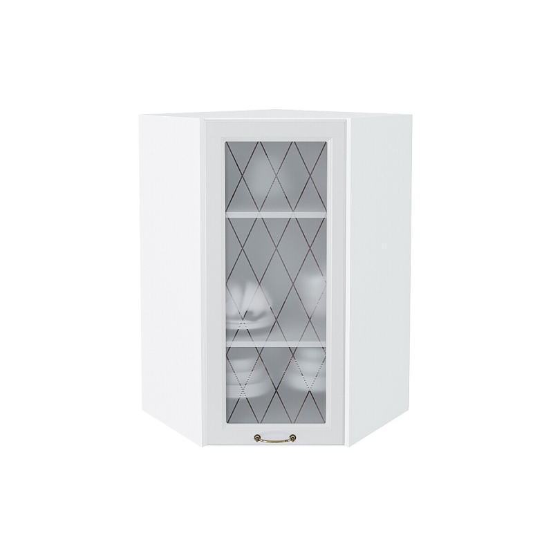 Шкаф верхний угловой остекленный Ницца