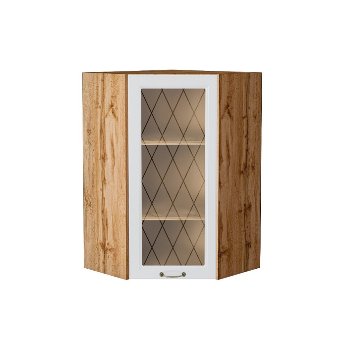 Шкаф верхний угловой остекленный Ницца