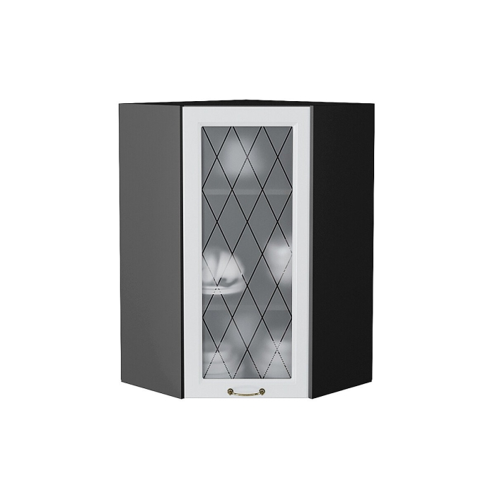 Шкаф верхний угловой остекленный Ницца