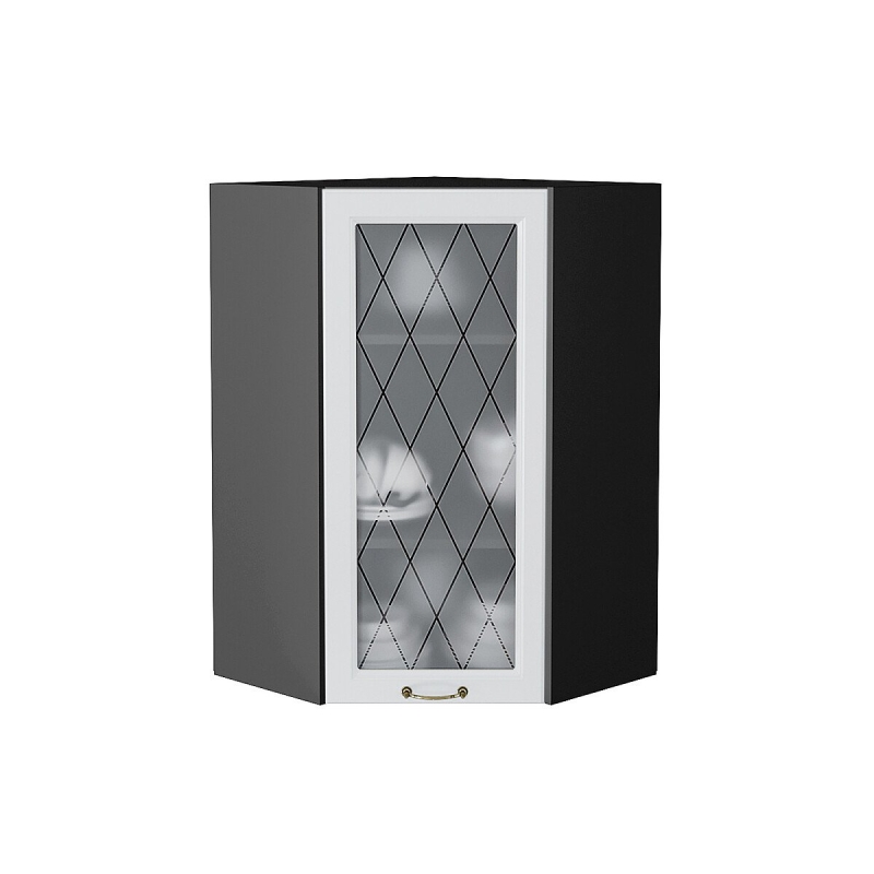 Шкаф верхний угловой остекленный Ницца