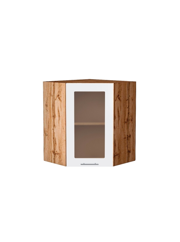 Шкаф верхний угловой остекленный Валерия-М