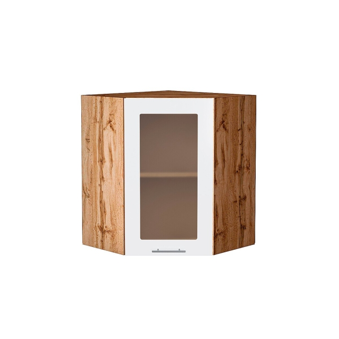 Шкаф верхний угловой остекленный Валерия-М