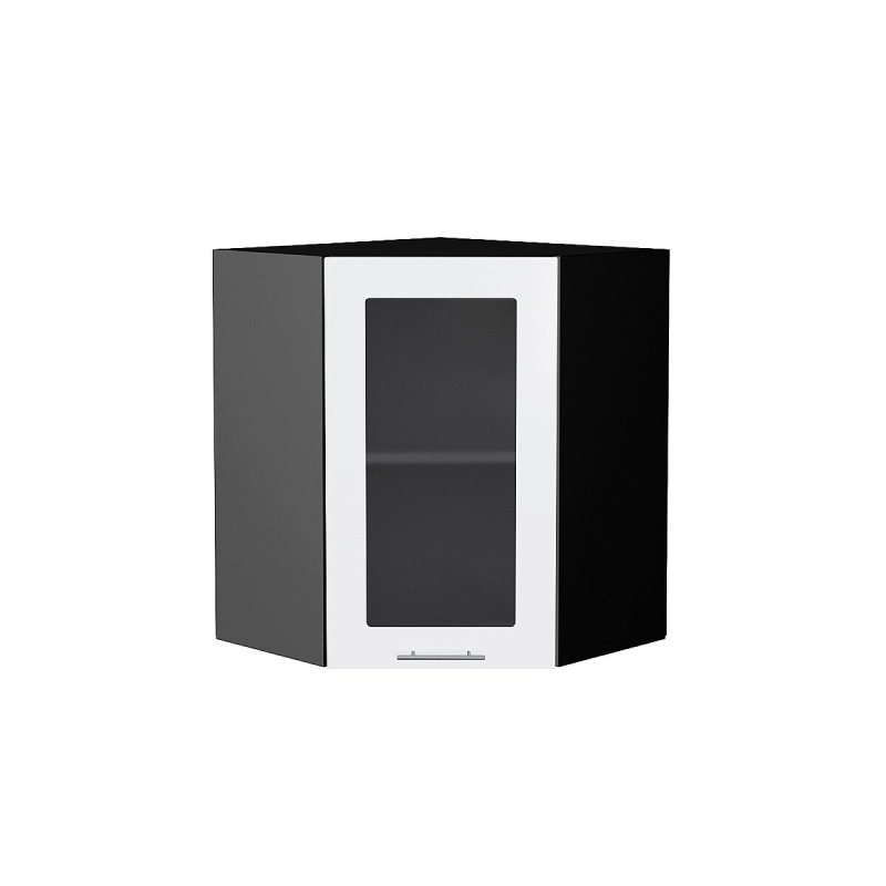 Шкаф верхний угловой остекленный Валерия-М