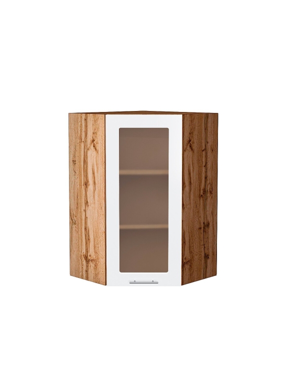 Шкаф верхний угловой остекленный Валерия-М