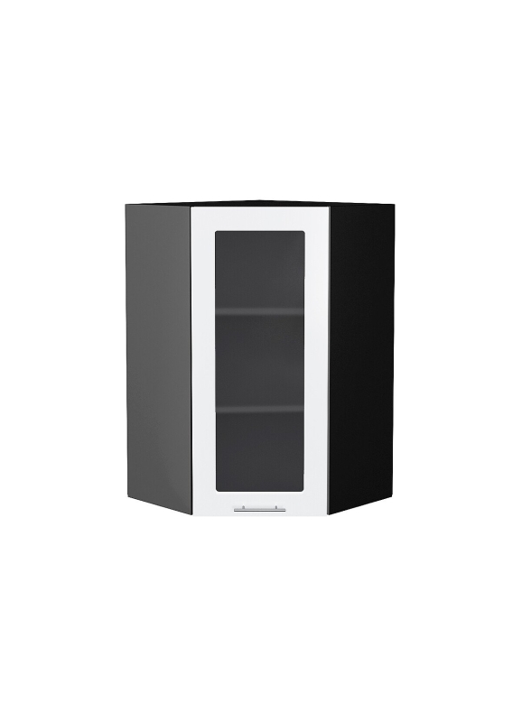 Шкаф верхний угловой остекленный Валерия-М