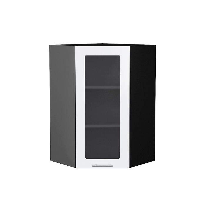 Шкаф верхний угловой остекленный Валерия-М