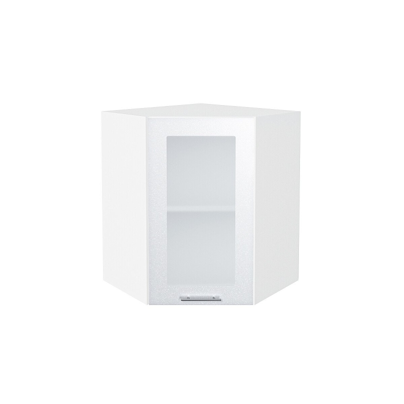 Шкаф верхний угловой остекленный Валерия-М