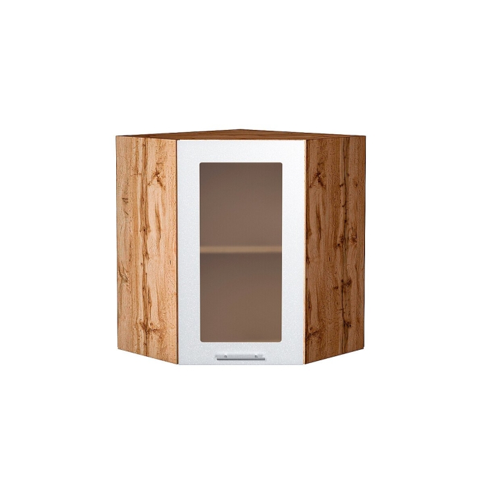 Шкаф верхний угловой остекленный Валерия-М