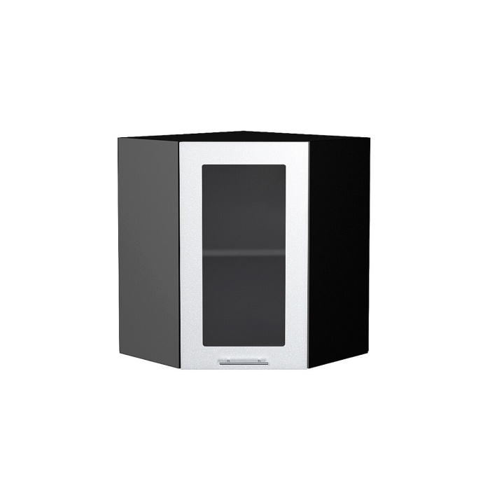 Шкаф верхний угловой остекленный Валерия-М