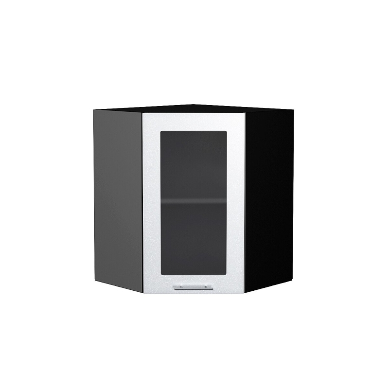 Шкаф верхний угловой остекленный Валерия-М