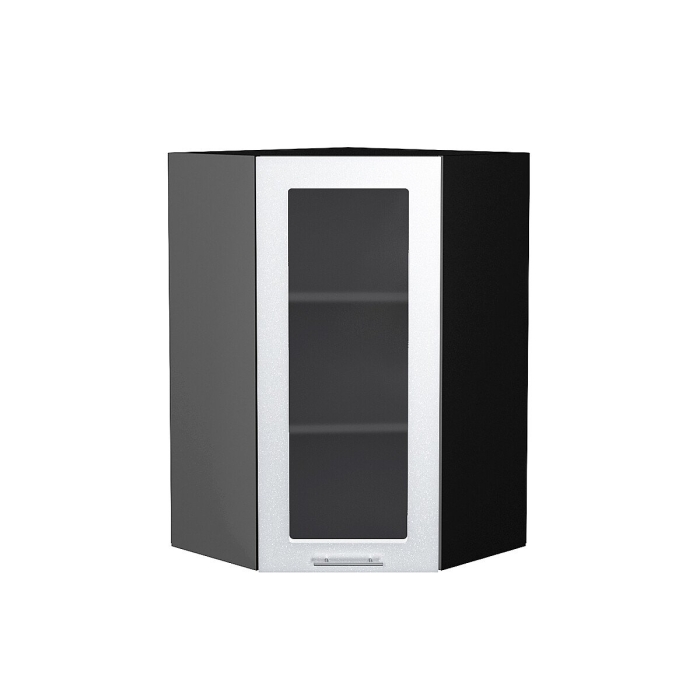 Шкаф верхний угловой остекленный Валерия-М