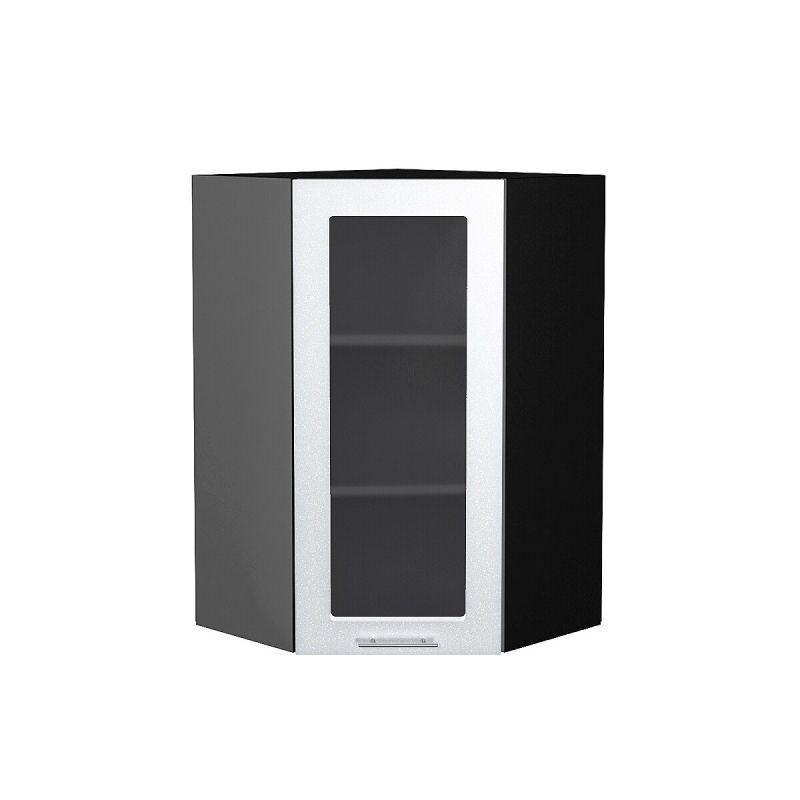 Шкаф верхний угловой остекленный Валерия-М