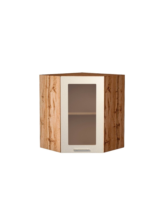 Шкаф верхний угловой остекленный Валерия-М