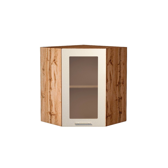 Шкаф верхний угловой остекленный Валерия-М