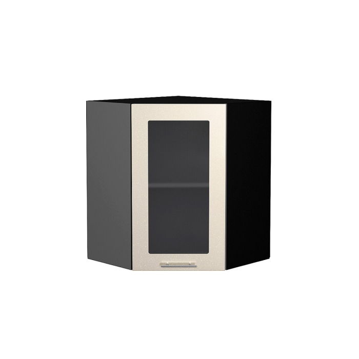 Шкаф верхний угловой остекленный Валерия-М