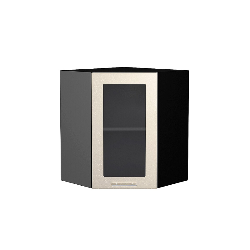 Шкаф верхний угловой остекленный Валерия-М