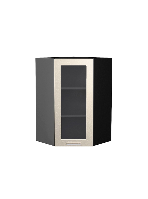 Шкаф верхний угловой остекленный Валерия-М