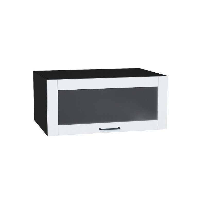 Шкаф верхний горизонтальный остекленный глубокий Флэт Плюс