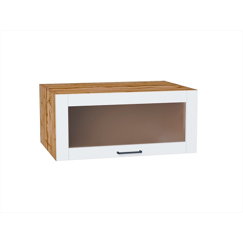 Шкаф верхний горизонтальный остекленный глубокий Флэт Плюс