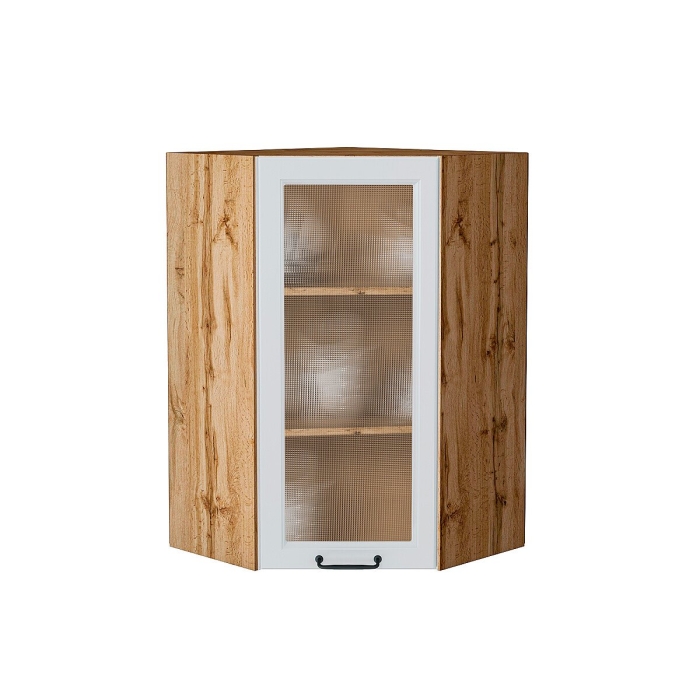 Шкаф верхний угловой остекленный Ницца