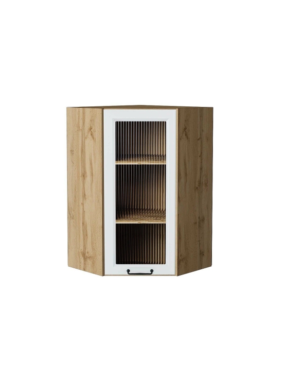 Шкаф верхний угловой остекленный Ницца