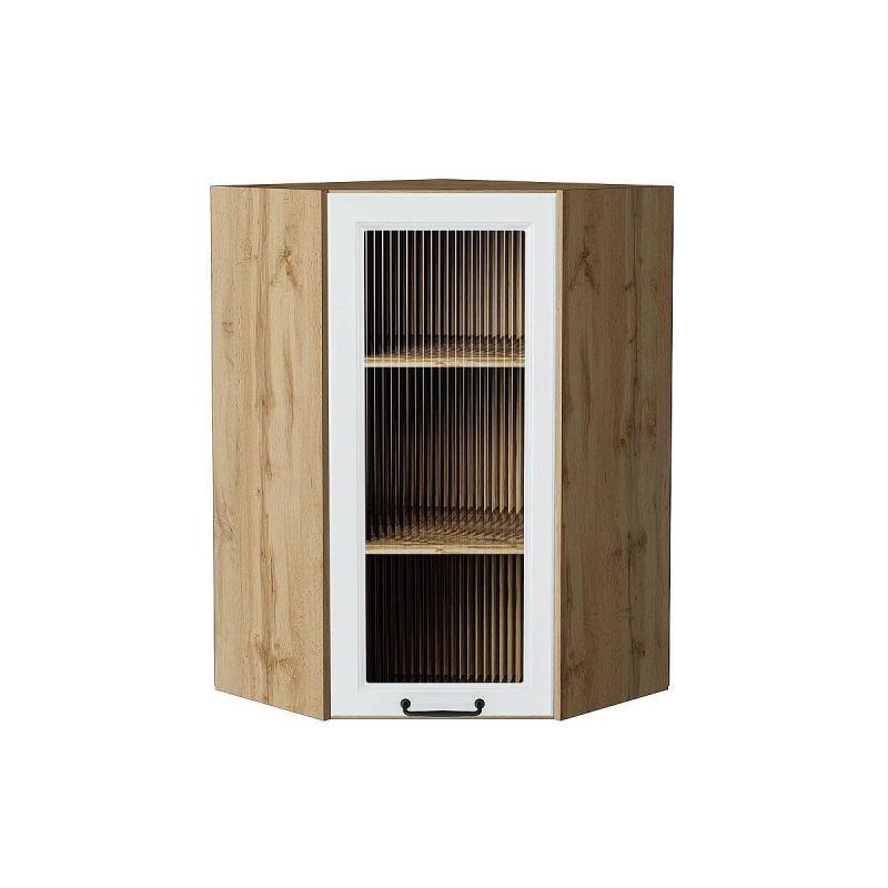 Шкаф верхний угловой остекленный Ницца