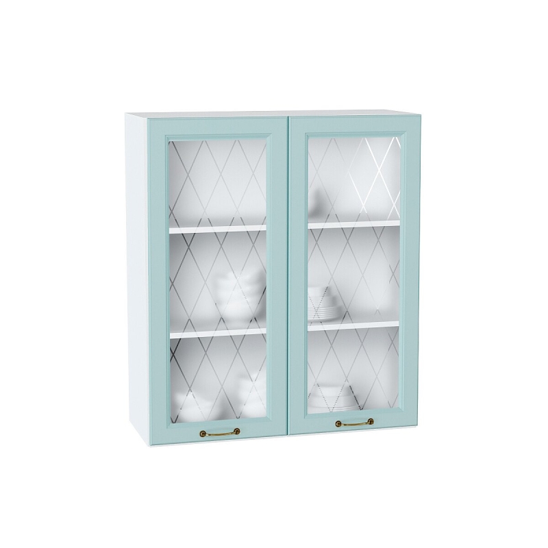 Шкаф верхний с 2-мя остекленными дверцами Ницца