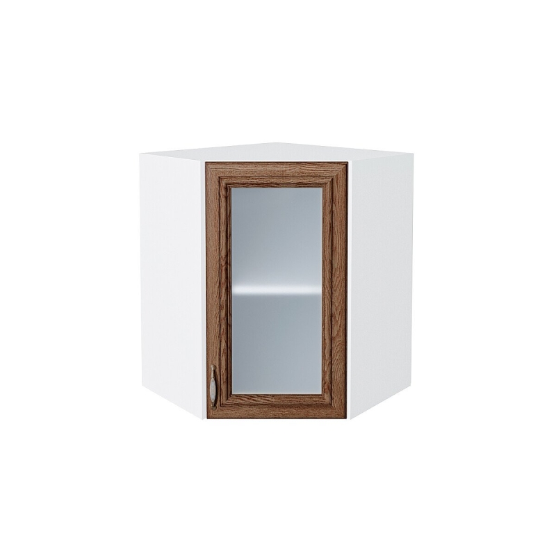 Шкаф верхний угловой остекленный Шале