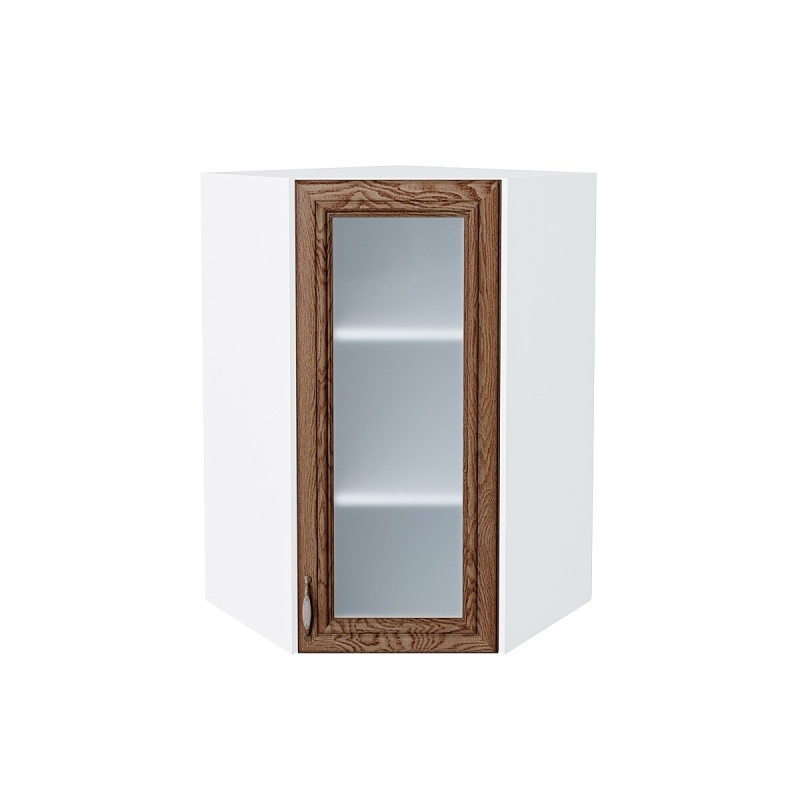 Шкаф верхний угловой остекленный Шале