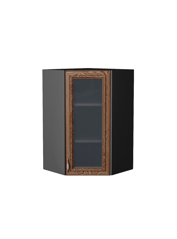 Шкаф верхний угловой остекленный Шале