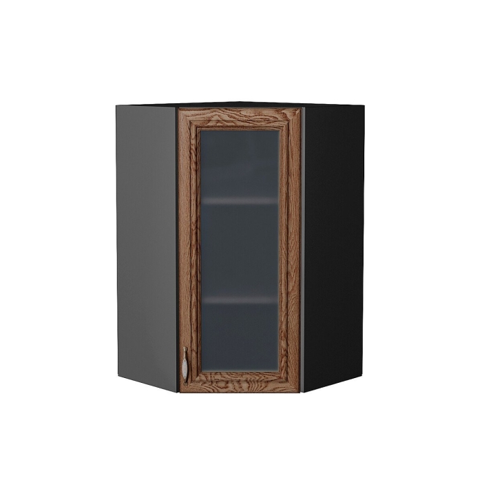 Шкаф верхний угловой остекленный Шале