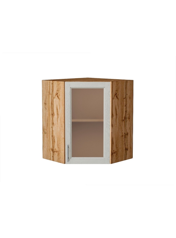 Шкаф верхний угловой остекленный Сканди