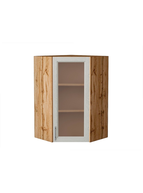 Шкаф верхний угловой остекленный Сканди