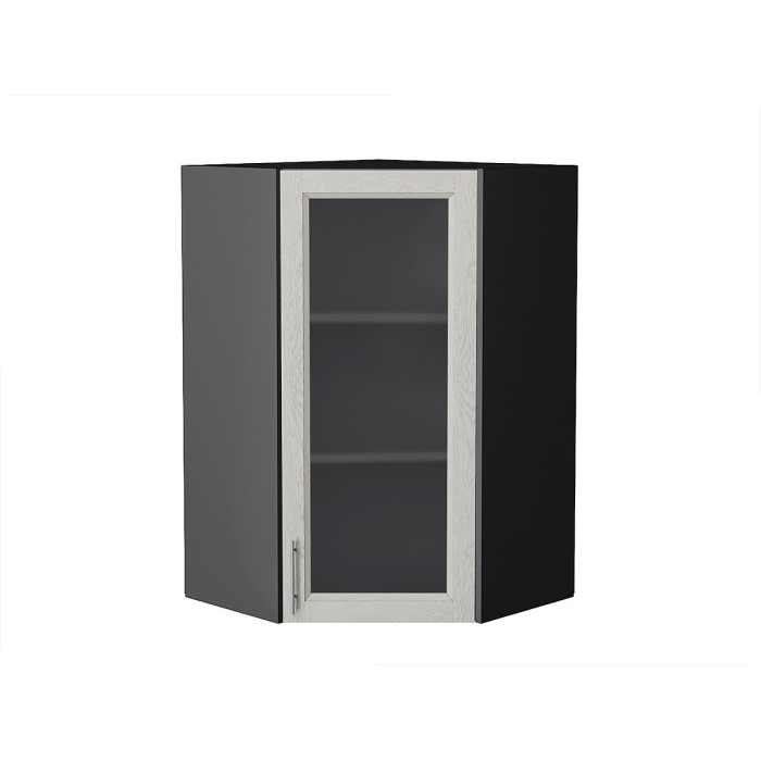 Шкаф верхний угловой остекленный Сканди