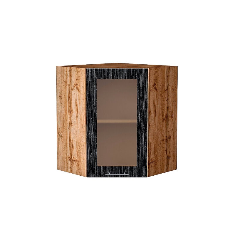 Шкаф верхний угловой остекленный Валерия-М