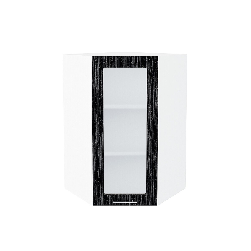 Шкаф верхний угловой остекленный Валерия-М