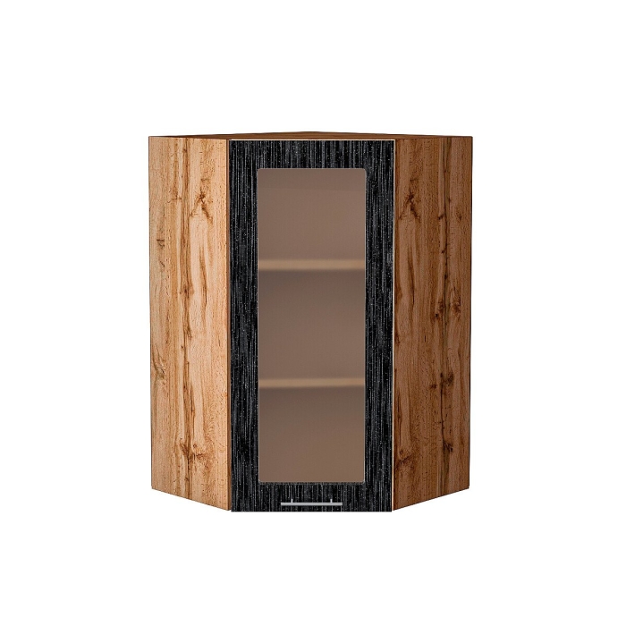 Шкаф верхний угловой остекленный Валерия-М